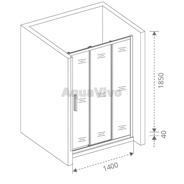 Душевая дверь Good Door Orion WTW-140-G-CH 140, стекло грейп, профиль хром