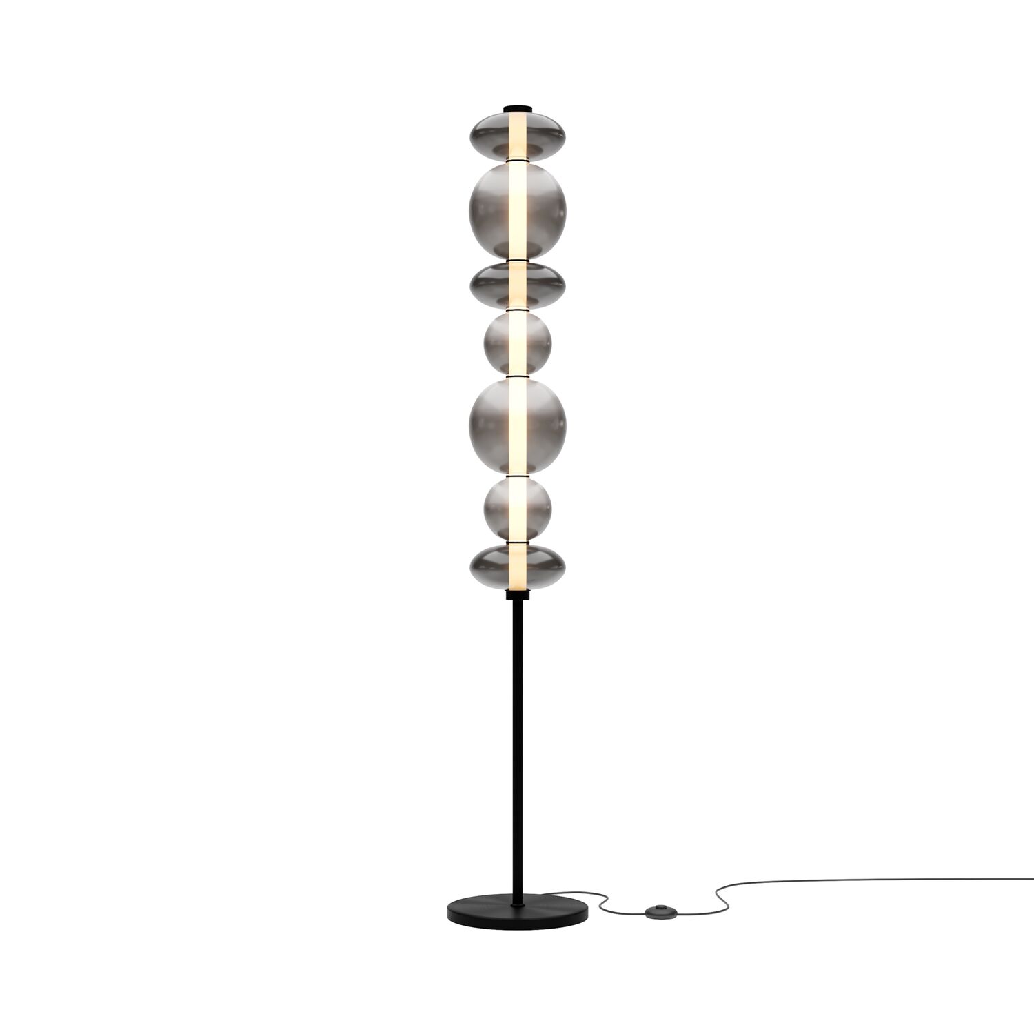 Торшер Maytoni Futuro MOD307FL-L40B3K, арматура черная, плафон стекло дымчатое