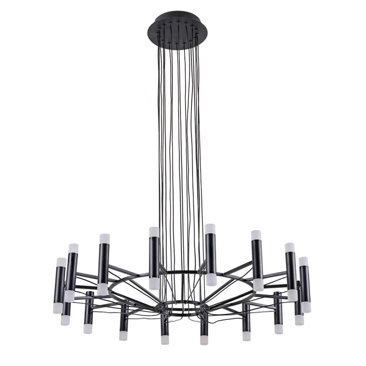 Подвесная люстра Arte Lamp Empire A2482SP-32BK, арматура черный, плафон акрил белый