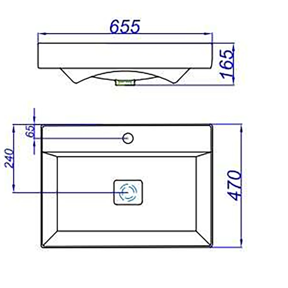 Мебель для ванной Aqwella Geometria 65, с 2 ящиками, цвет серый - фото 1