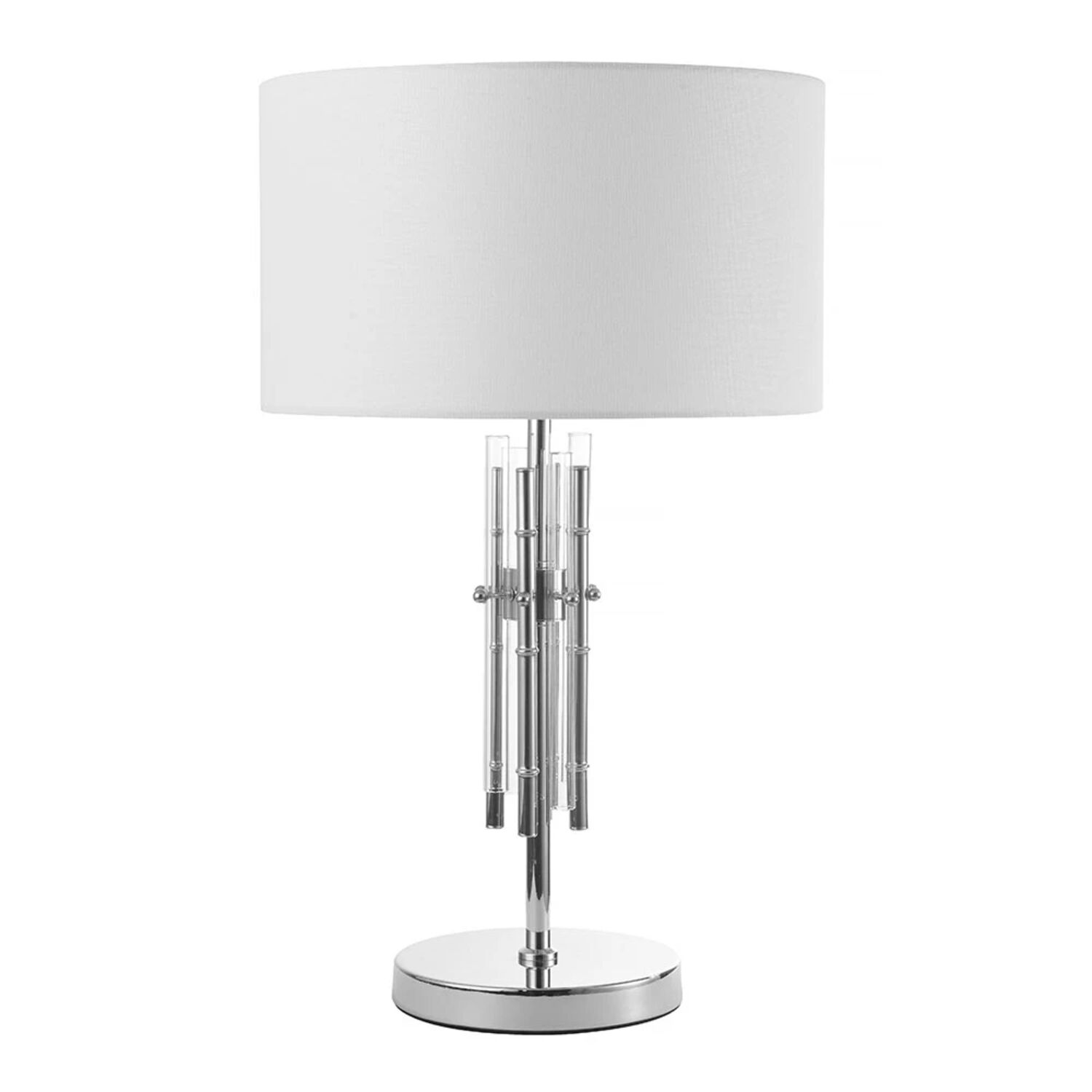 Декоративная настольная лампа Arte Lamp Taygeta A4097LT-1CC, арматура хром, плафон ткань белая