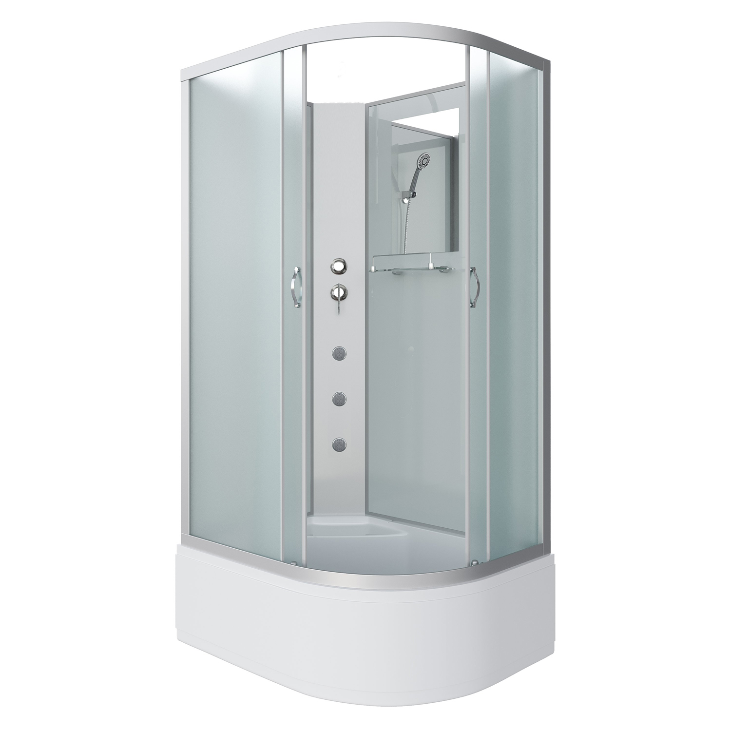 Душевая кабина Niagara Classic NG-2310-14LBKG 120x80, левая, стекло матовое, профиль серебро, без крыши, с гидромассажем - фото 1