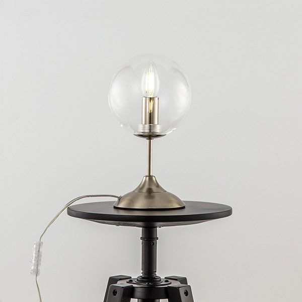 Настольная лампа Citilux Томми CL102811, арматура хром, плафон стекло прозрачное, 15х15 см