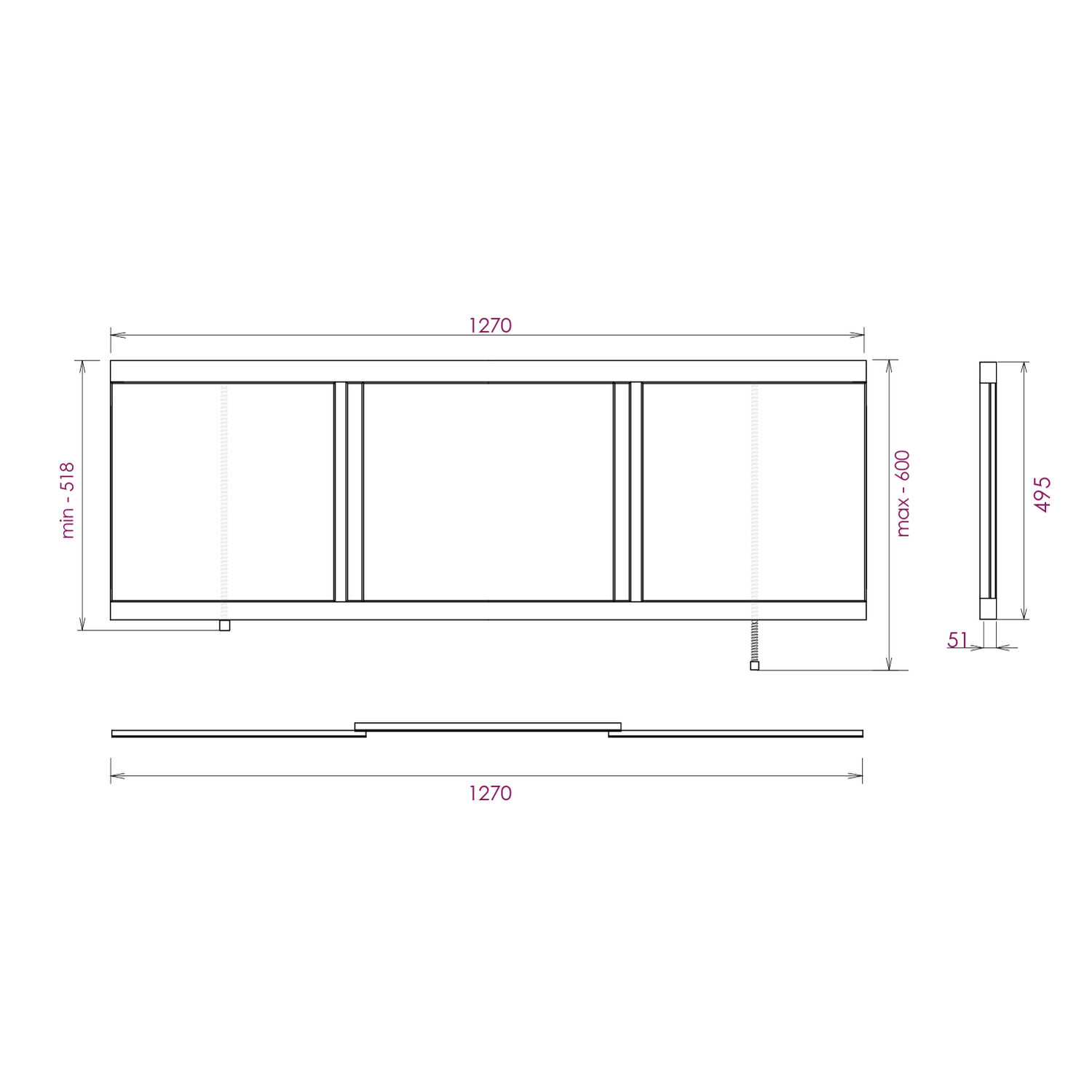 Экран для ванны Оника Одио Нова 130, цвет белый - фото 1