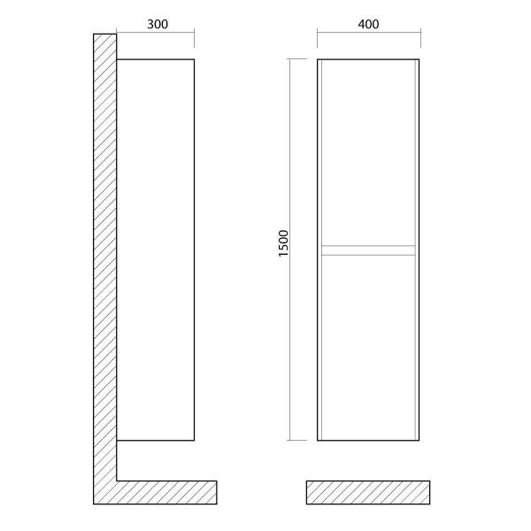 Шкаф-пенал Art & Max Family 40, цвет бетон экзотик