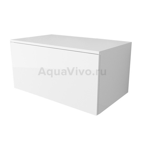 Тумба Velvex Unit 80 подвесная, с 2 ящиками, цвет белый лед глянец