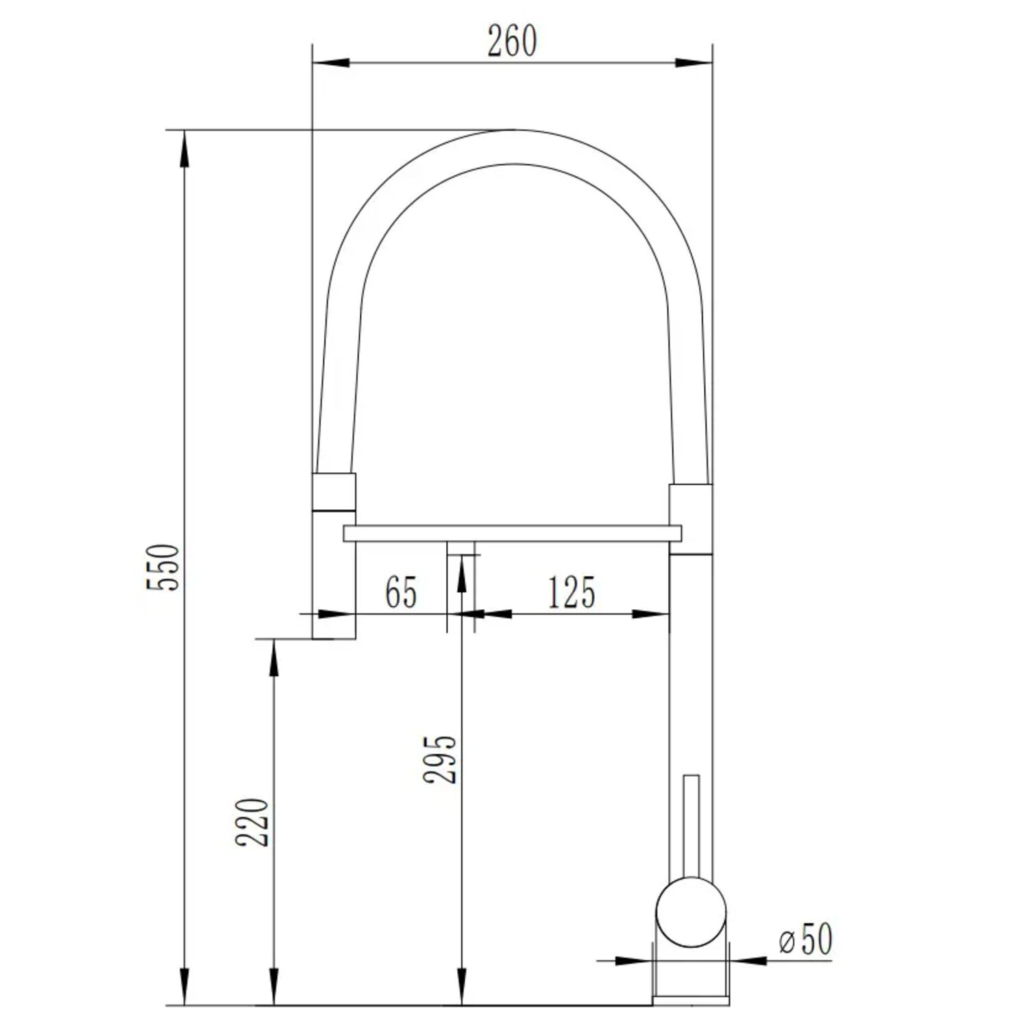 Cмеситель Boch Mann Torre GR BM11170 для кухни, с гибким изливом, цвет серый - фото 1