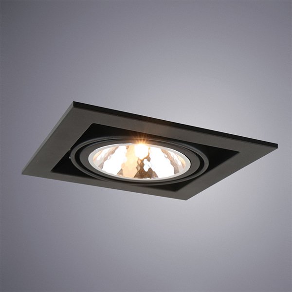 Точечный светильник Arte Lamp Cardani Semplice A5949PL-1BK, арматура черная, 20х20 см - фото 1