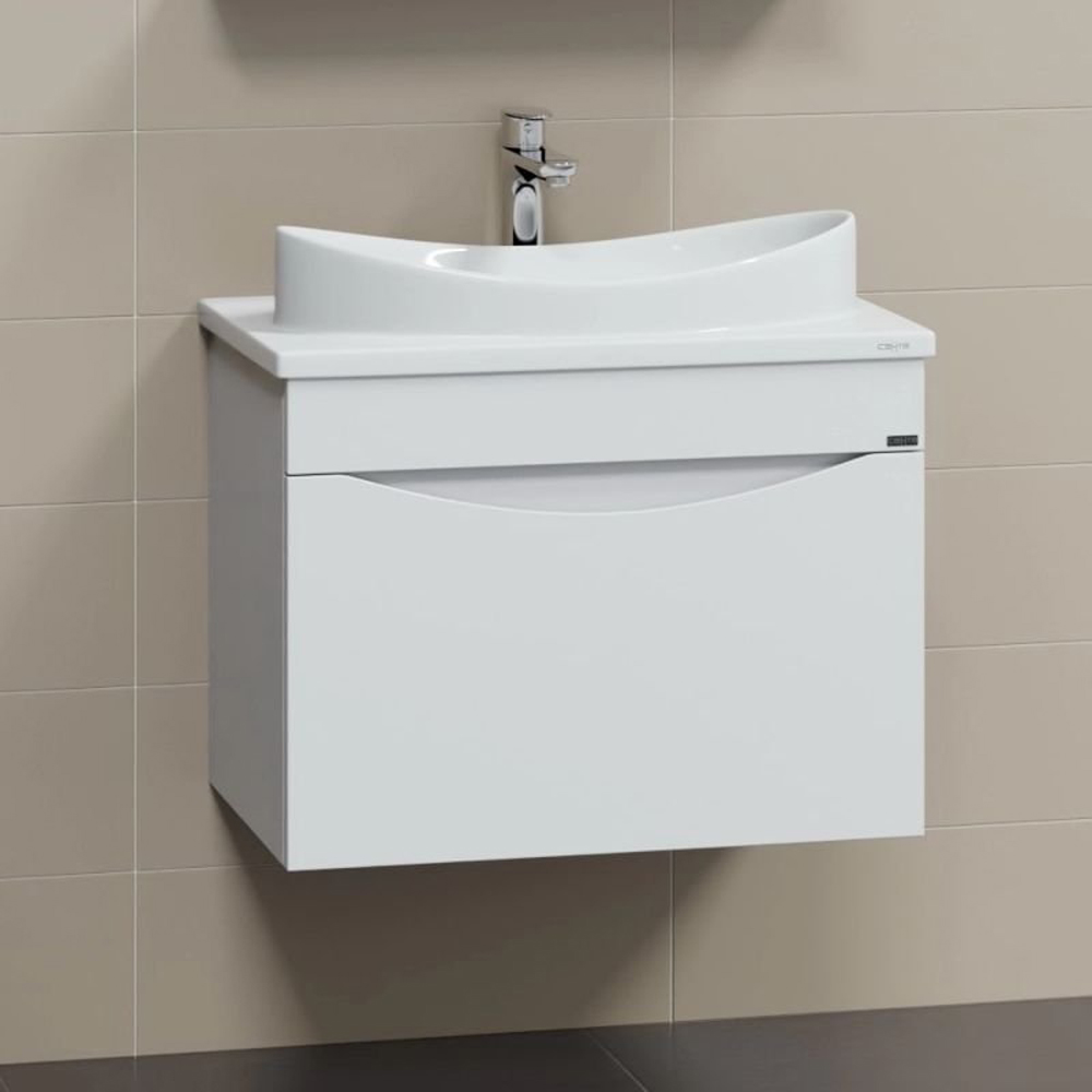 Тумба под раковину Санта Сатурн 70, подвесная, цвет белый