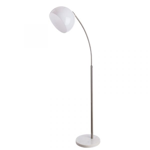Торшер Arte Lamp Goliath A5822PN-1SS, арматура серебро, плафон пластик белый, 30х100 см