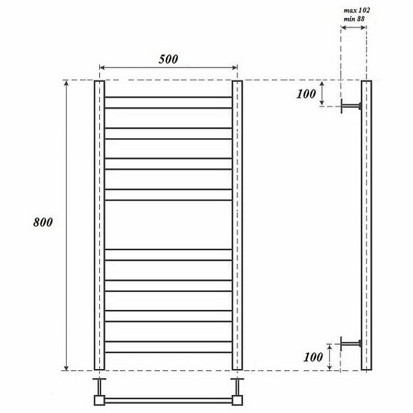 Полотенцесушитель Point П8 50x80 водяной, цвет хром - фото 1