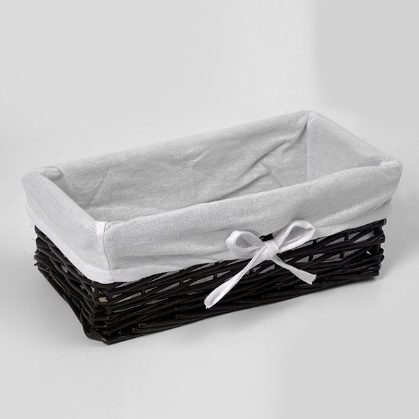 Корзина для белья WasserKRAFT Lossa WB-120-S, плетеная, 31x15, цвет темно-коричневый / белый - фото 1