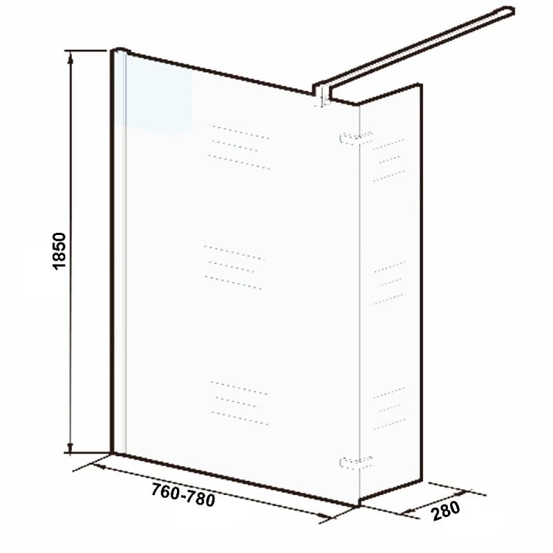 Душевая перегородка Weltwasser WW400 80G+30G (80+30)x185, стекло прозрачное, профиль хром - фото 1