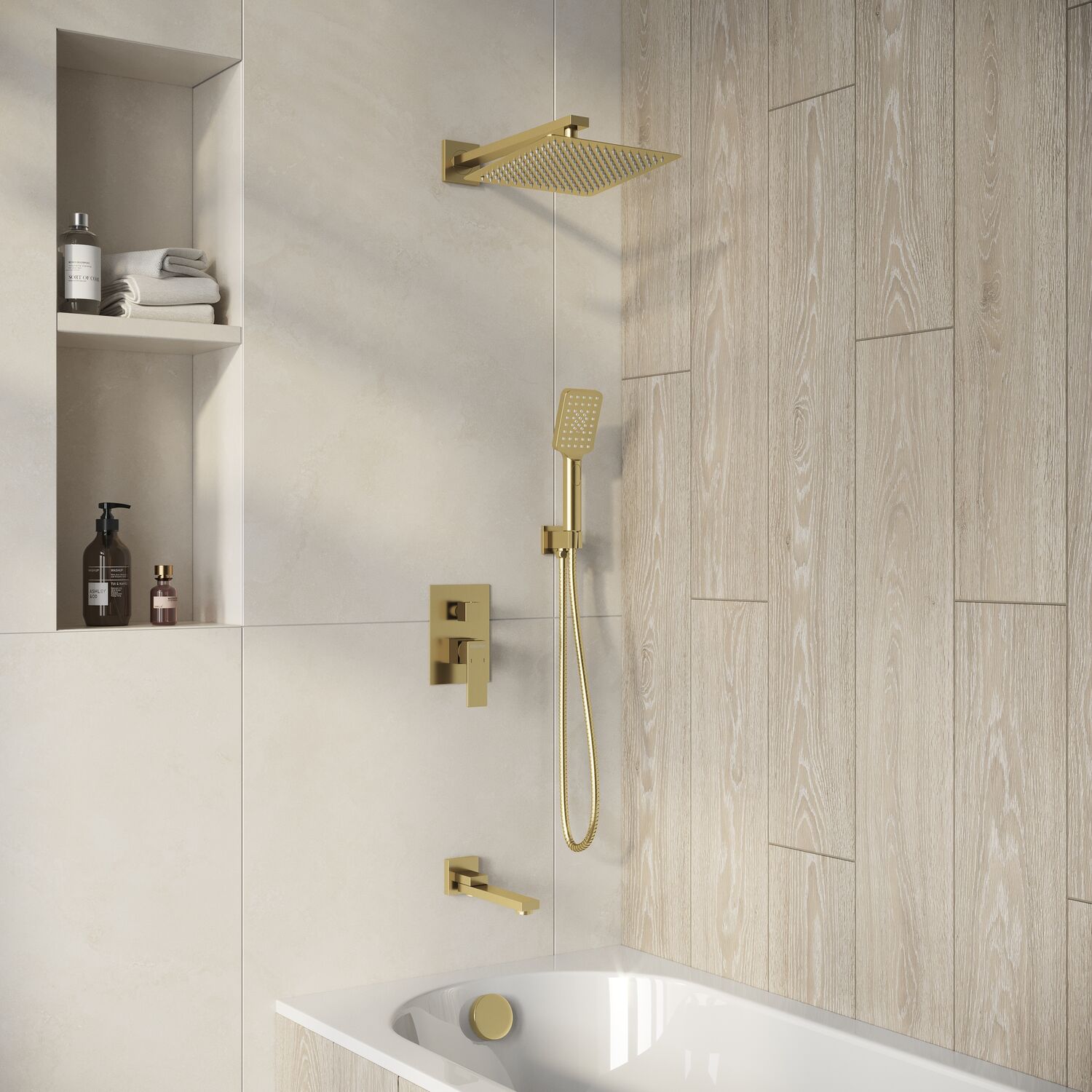 Душевой комплект Grossman Style 501.K35.05.320, встраиваемый, цвет золото сатиновое - фото 1