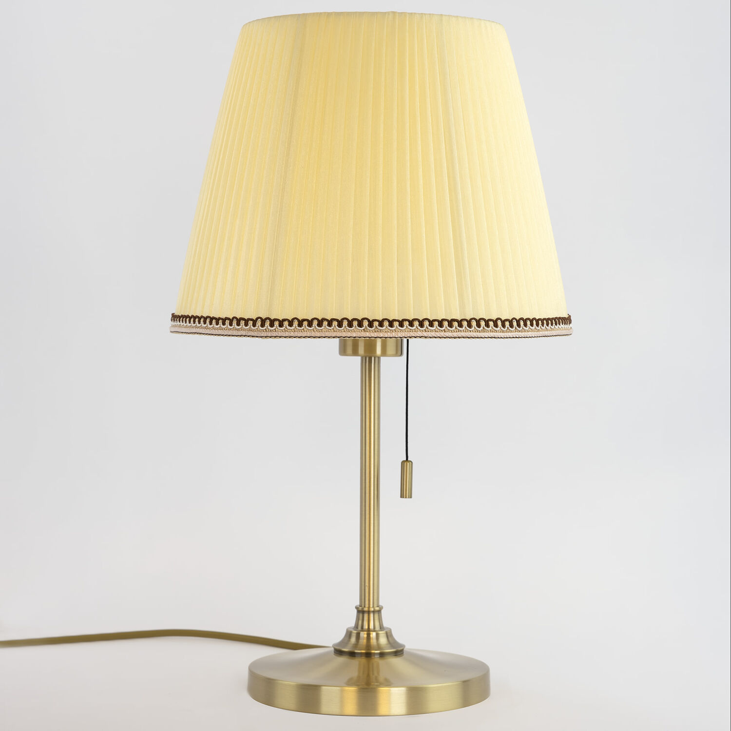 Настольный светильник Citilux Линц CL402733, арматура бронза, плафоны текстиль бежевый / золото - фото 1