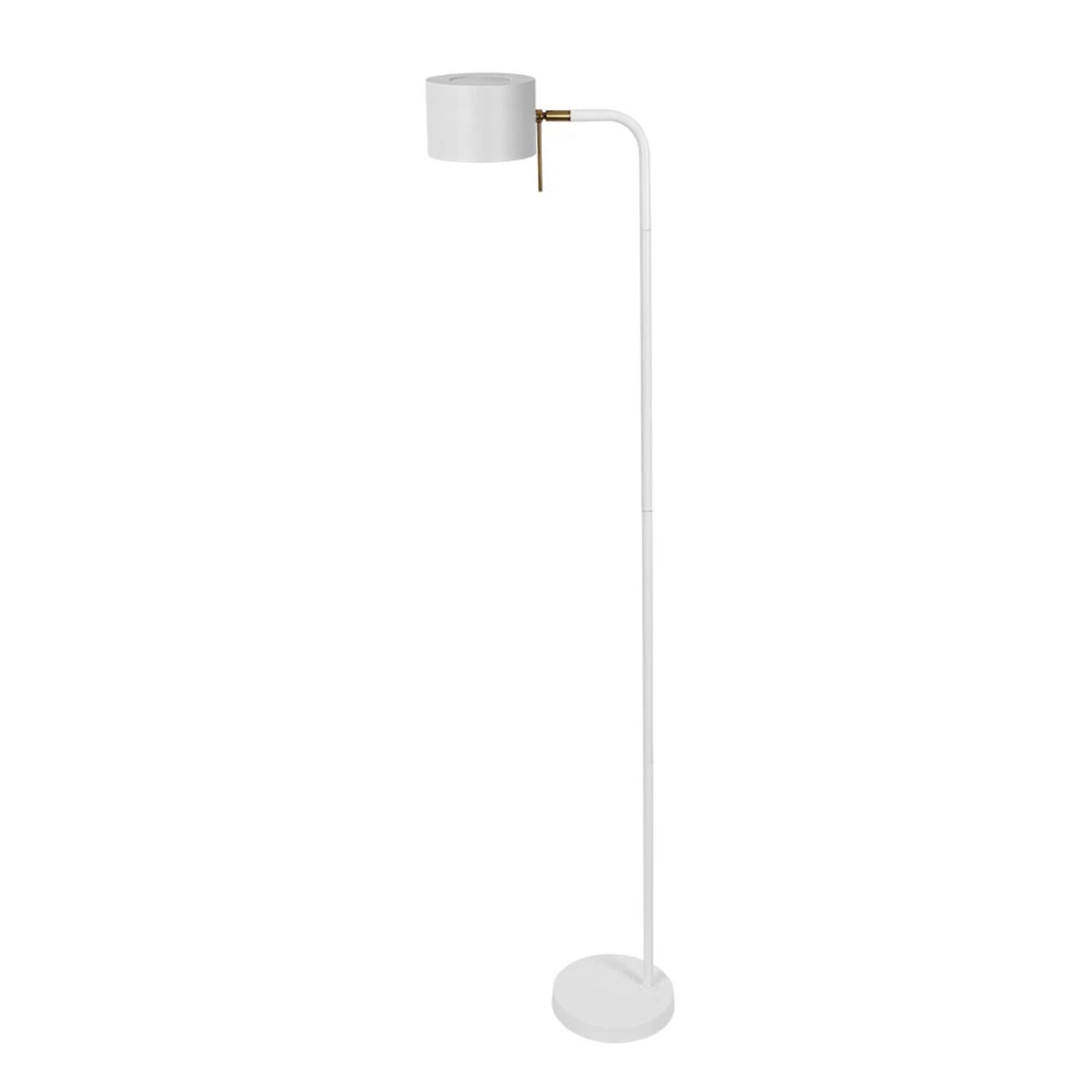 Торшер Arte Lamp Sebastian A7051PN-1WH, арматура белая, плафон металл / акрил белый