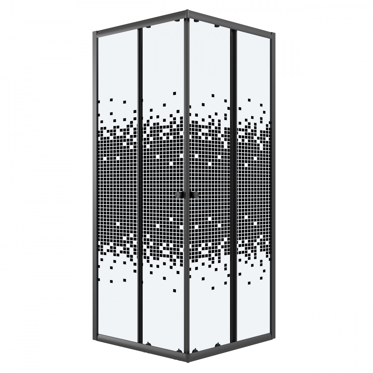 Душевой уголок Niagara Eco NG-1010-14Q Black 100х100, стекло мозаика, профиль черный матовый - фото 1
