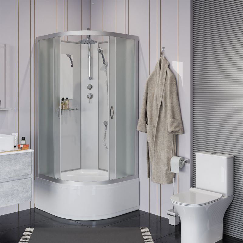 Душевая кабина Niagara Classic NG-2307-14BKT 80x80, стекло матовое, профиль серебро, без крыши