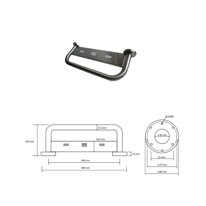 Bemeta Help 301100572 Поручень с полкой 50 cм