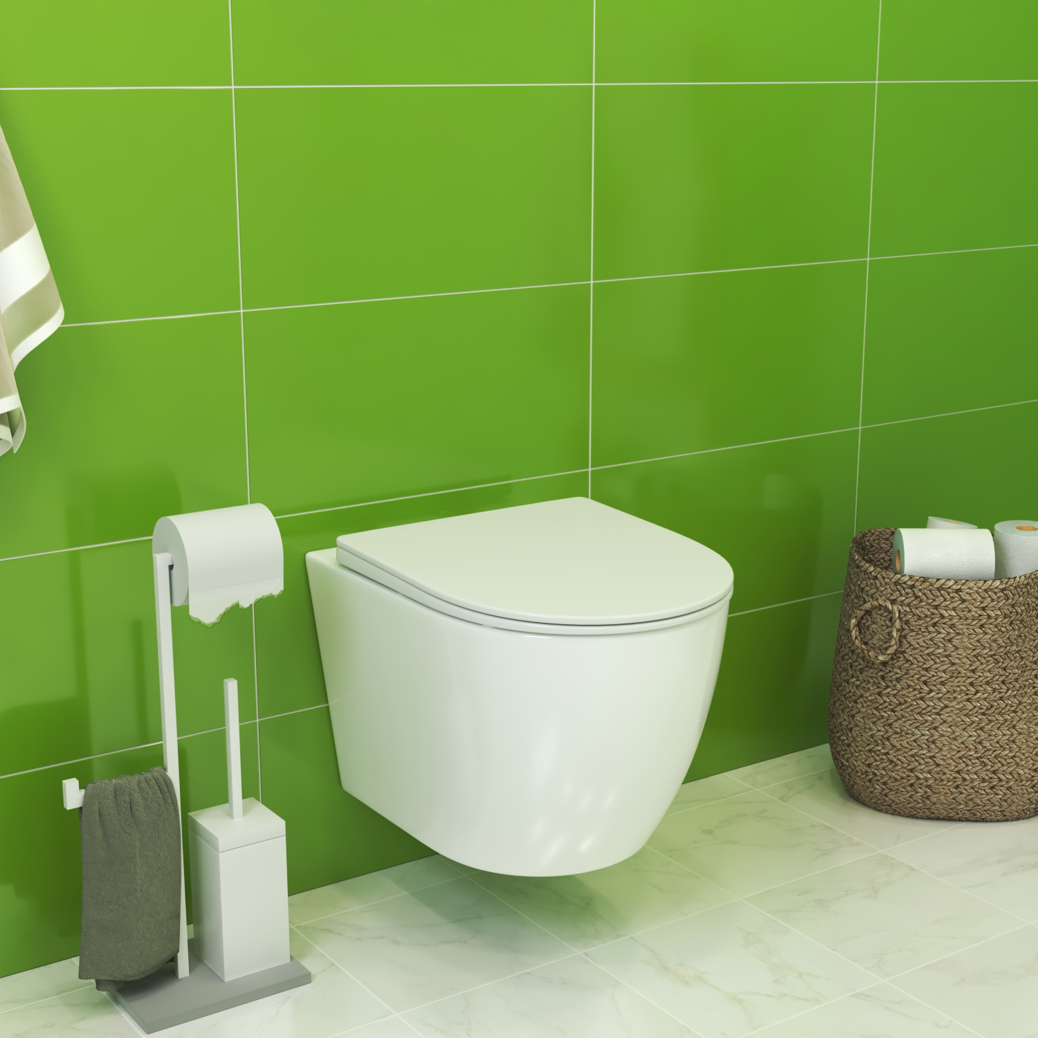 Комплект: Инсталляция JK03553+Кнопка JK702534BM черная+Stella JK1061016 белый унитаз