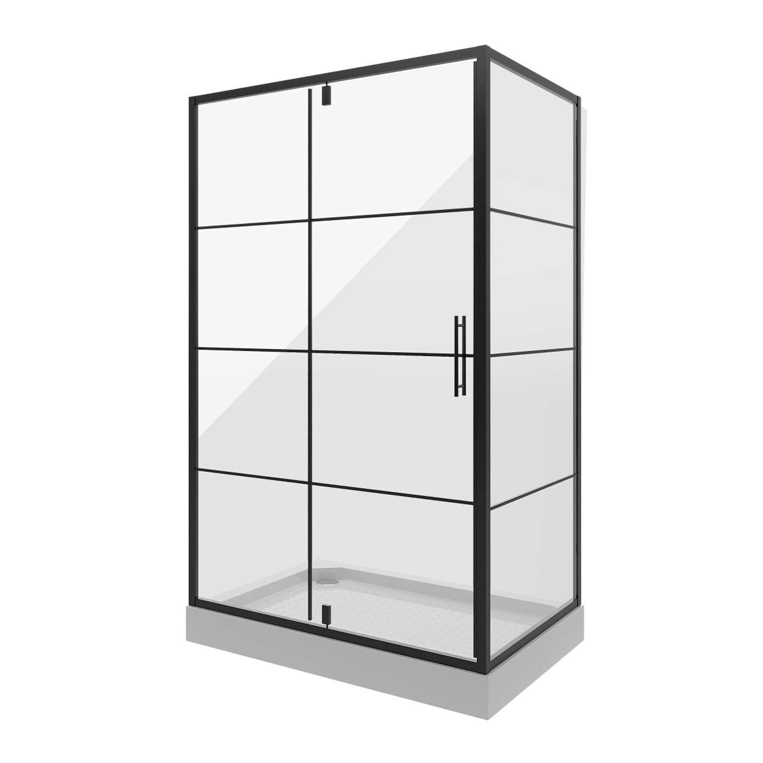 Душевой уголок Niagara Nova NG-0220-08 Black 120х80, стекло прозрачное с рисунком, профиль черный