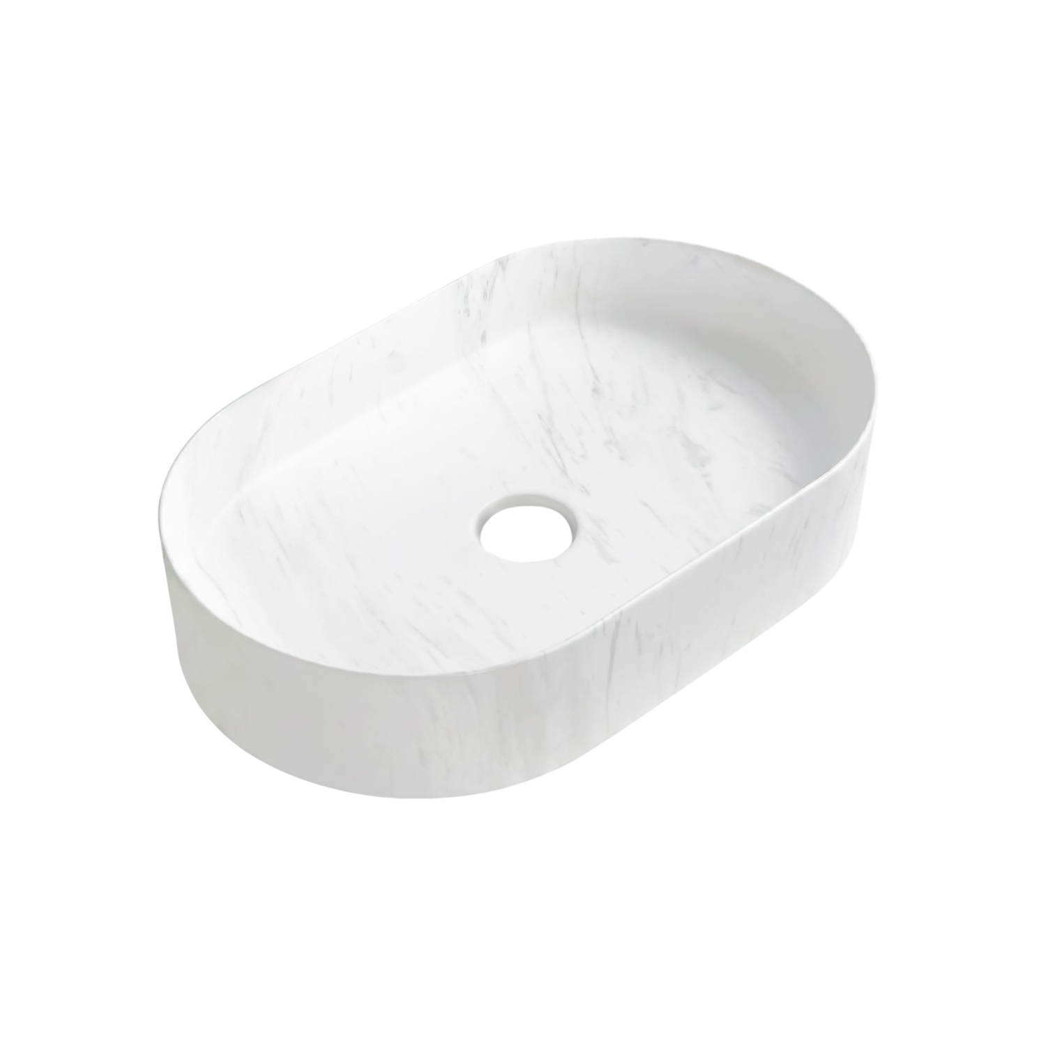 Раковина CeruttiSPA CR0055B MMW1 накладная, 50х35 см, цвет мрамор матовый белый