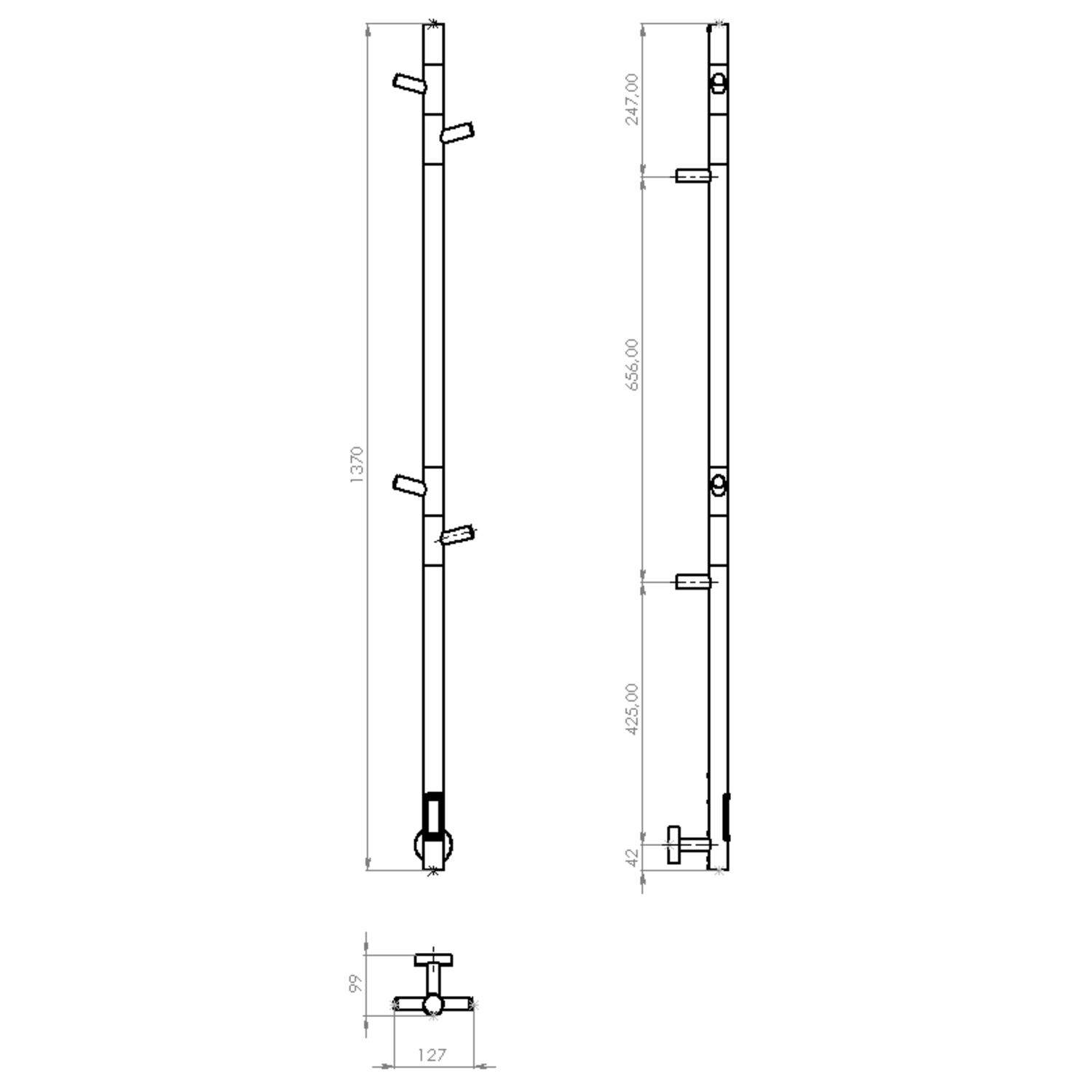 Полотенцесушитель Vincea VTD-1DGE 15х140 электрический, цвет графит - фото 1