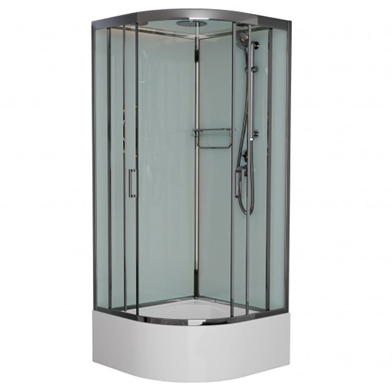 Душевая кабина Frank F409/2 М Brilliant 90x90, с полотенцедержателем, стекло матовое, профиль хром