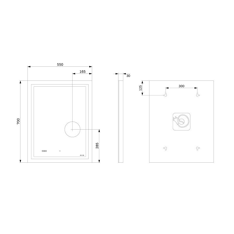 Мебель для ванной AM.PM X-Joy 55 подвесная, цвет белый глянец/дерево