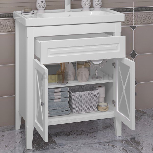 Мебель для ванной Опадирис Палермо 80, цвет белый матовый