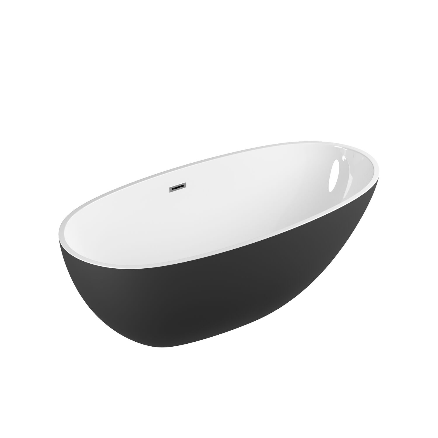 Ванна Grossman Fly GR-1104MB 170х75, цвет черный матовый / белый матовый