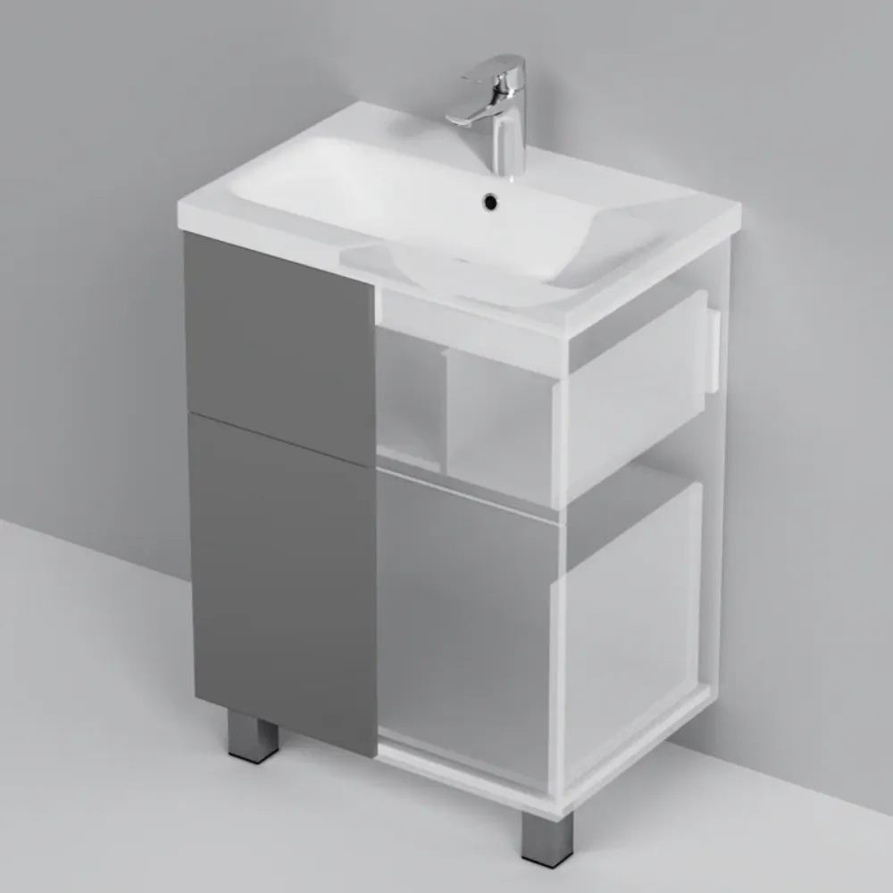 Мебель для ванной AM.PM Gem 60 напольная, 2 ящика, цвет графит матовый - фото 1