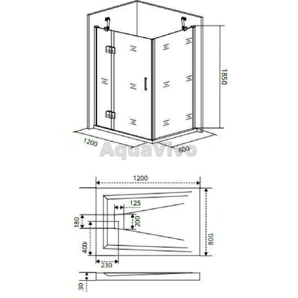 Душевой уголок Good Door Saturn WTW+SP-C-CH-L 120x80, стекло прозрачное, профиль хром, левый