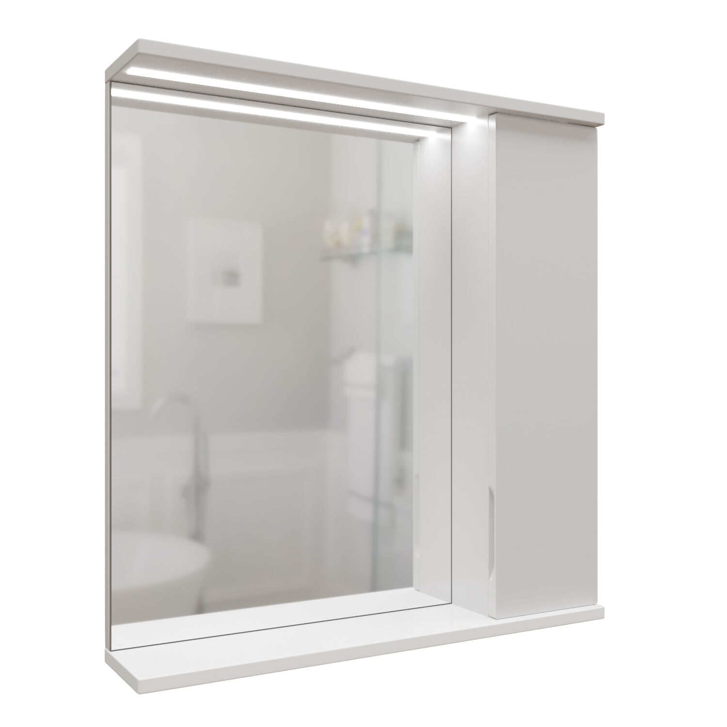 Шкаф-зеркало Mixline Лайн 60, правый, с подсветкой, цвет белый - фото 1