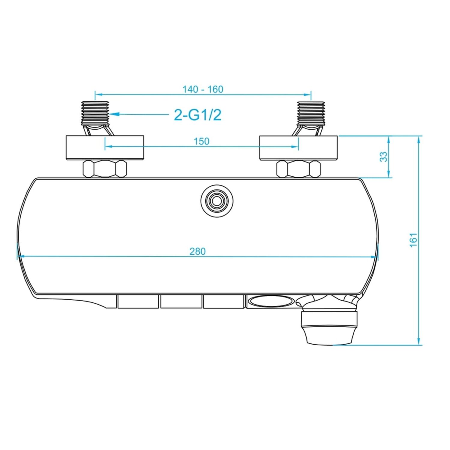 Душевая стойка RGW Shower Panels SP-33-W, с верхним душем, смесителем, цвет белый - фото 1