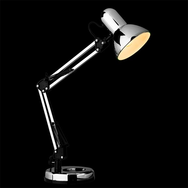 Офисная настольная лампа Arte Lamp Junior A1330LT-1CC, арматура хром, плафон металл хром, 15х35 см