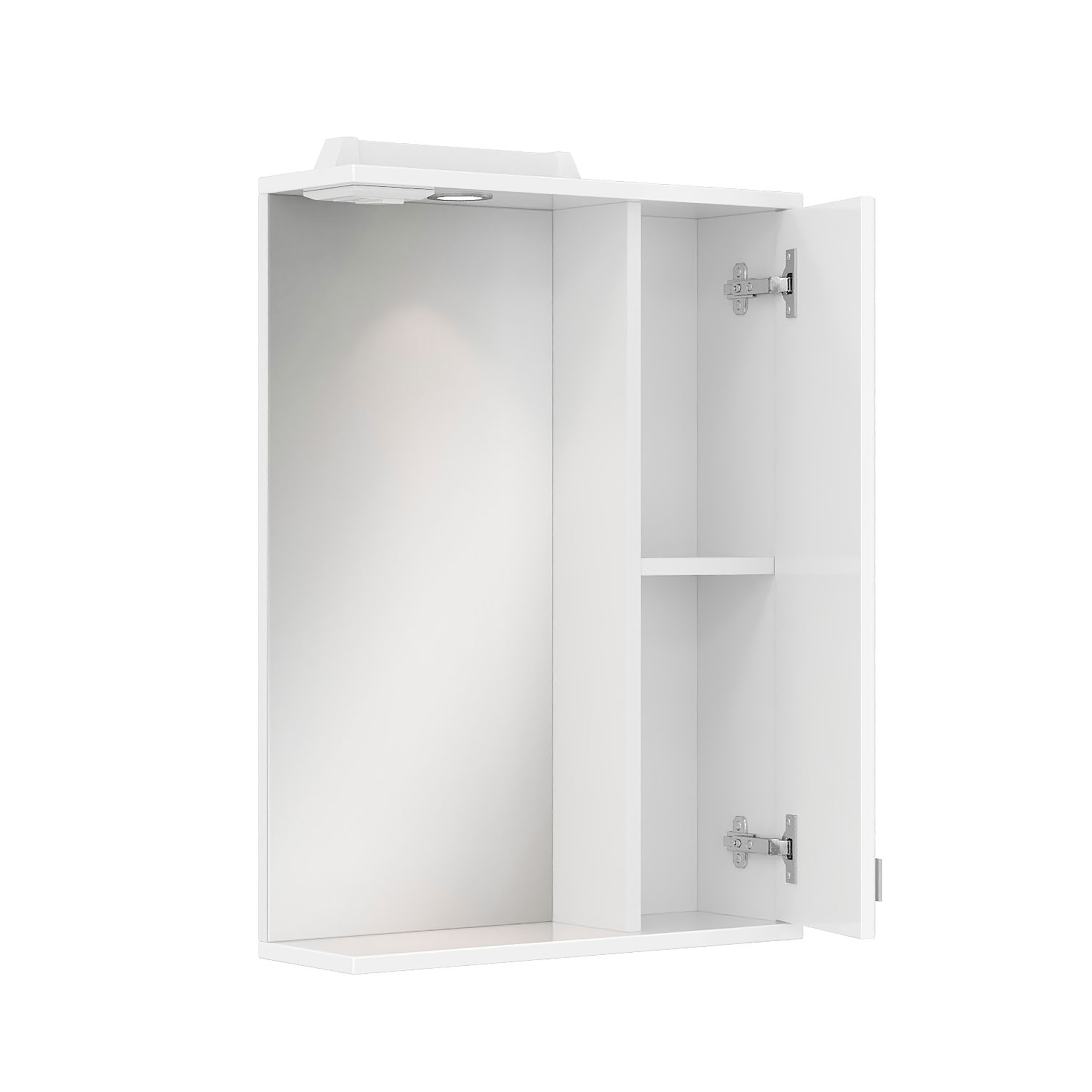 Шкаф-зеркало Оника Лига 52, правый, с подсветкой, цвет белый - фото 1