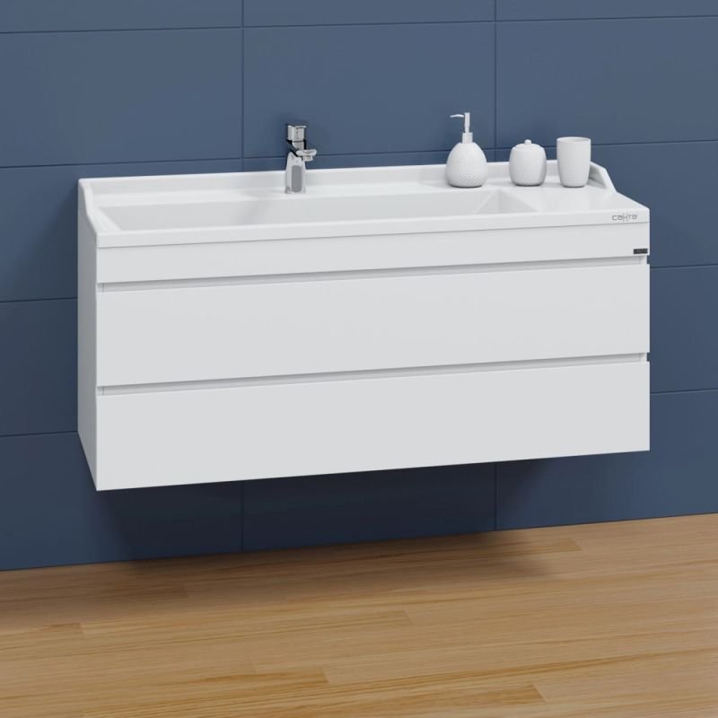 Мебель для ванной Санта Марс 120 подвесная, с ящиками, цвет белый