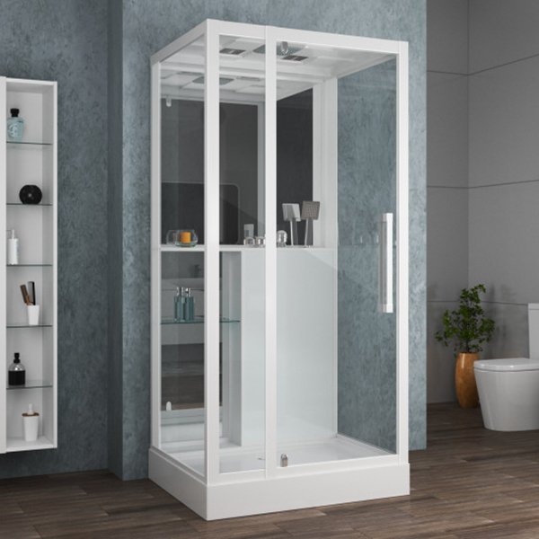 Душевая кабина Grossman GR-166 100x90, стекло прозрачное, профиль белый