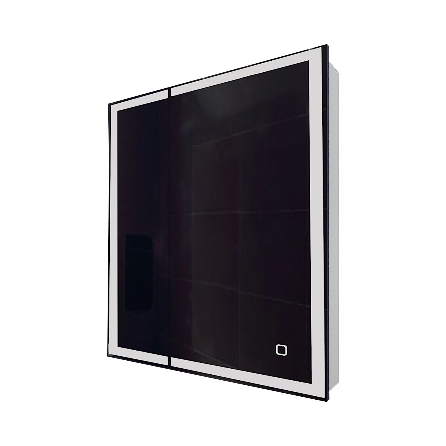 Шкаф-зеркало Mixline Минио 70x80, правый, с подсветкой, цвет белый