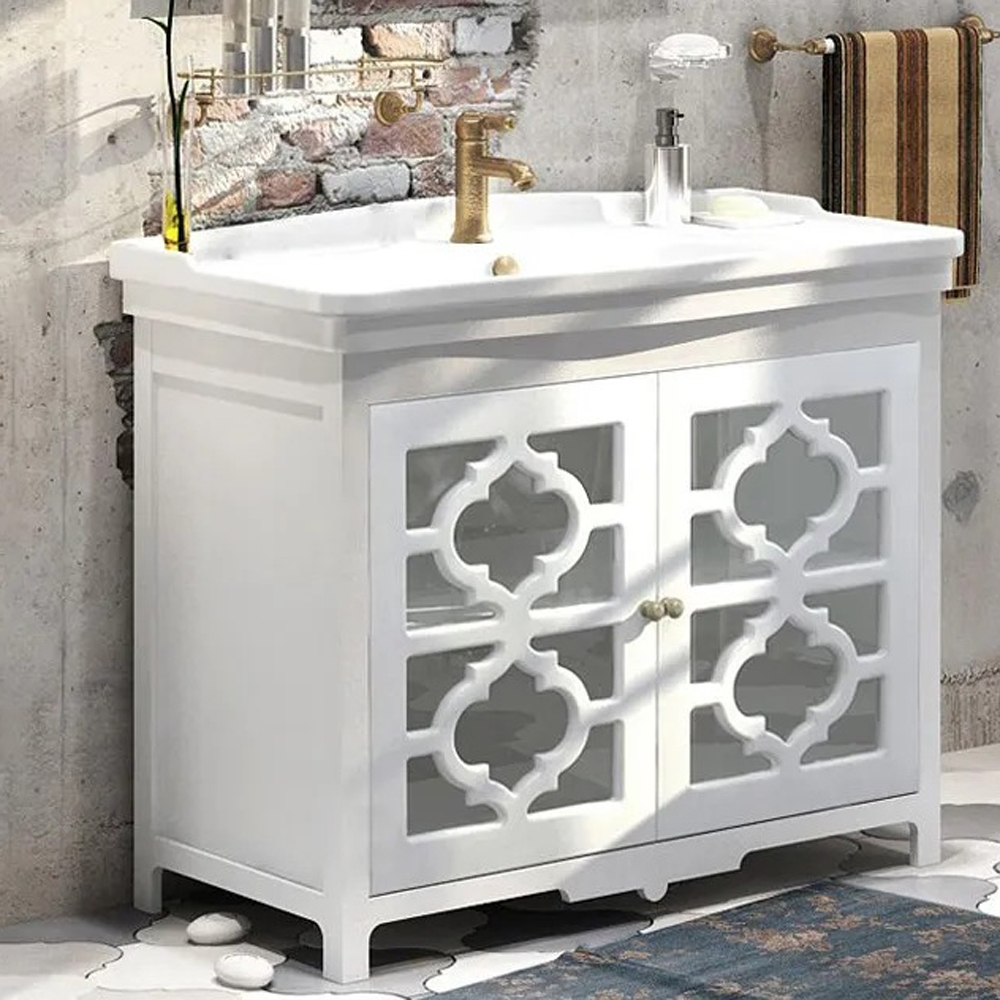 Тумба под раковину Corozo Манойр 85, цвет белый - фото 1