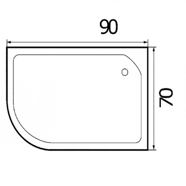 Поддон для душа Wemor 90/70/24 R 90x70, правый, ABS-пластик, цвет белый - фото 1