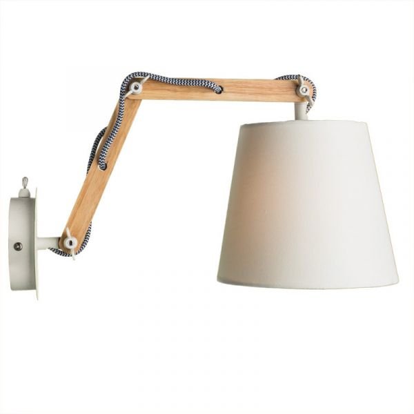 Бра Arte Lamp Pinocchio A5700AP-1WH, арматура цвет белый, плафон/абажур ткань, цвет белый