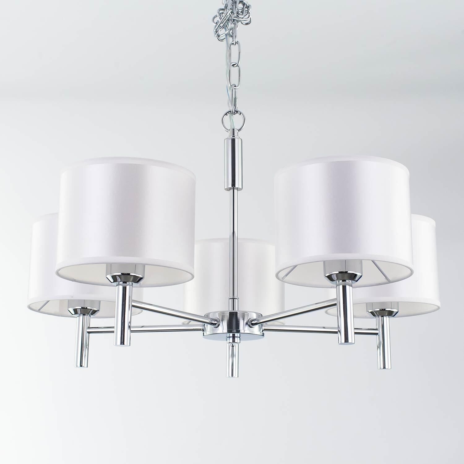 Подвесная люстра Citilux Аврора CL463150, арматура хром, плафоны текстиль белый - фото 1