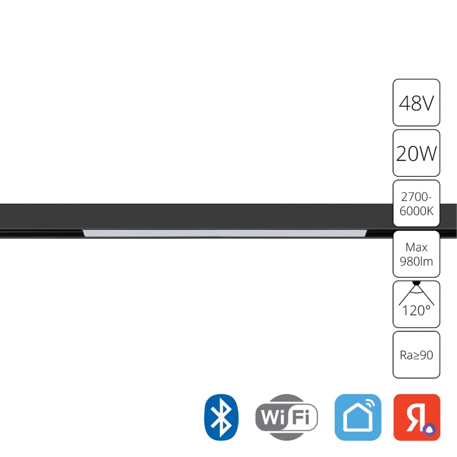 Магнитный трековый светильник Arte Lamp Linea A4693PL-1BK, арматура черная   
