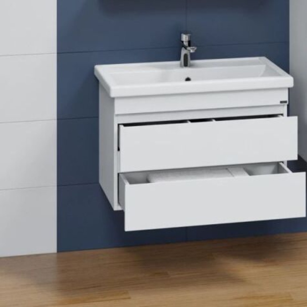 Тумба под раковину Санта Марс 80 подвесная, с 2 ящиками, цвет белый - фото 1
