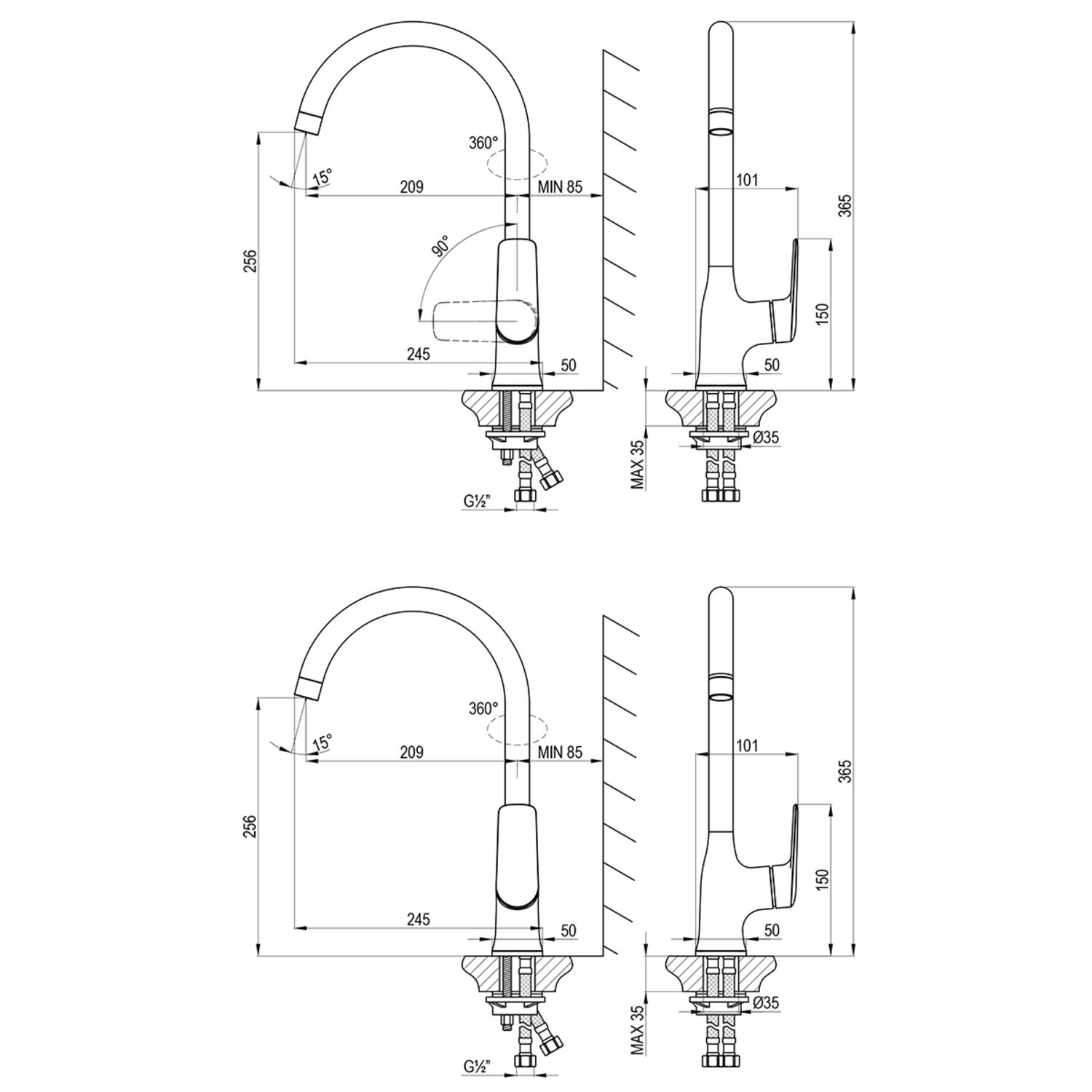 Смеситель Lemark Verba LM11405C для кухни, цвет хром - фото 1