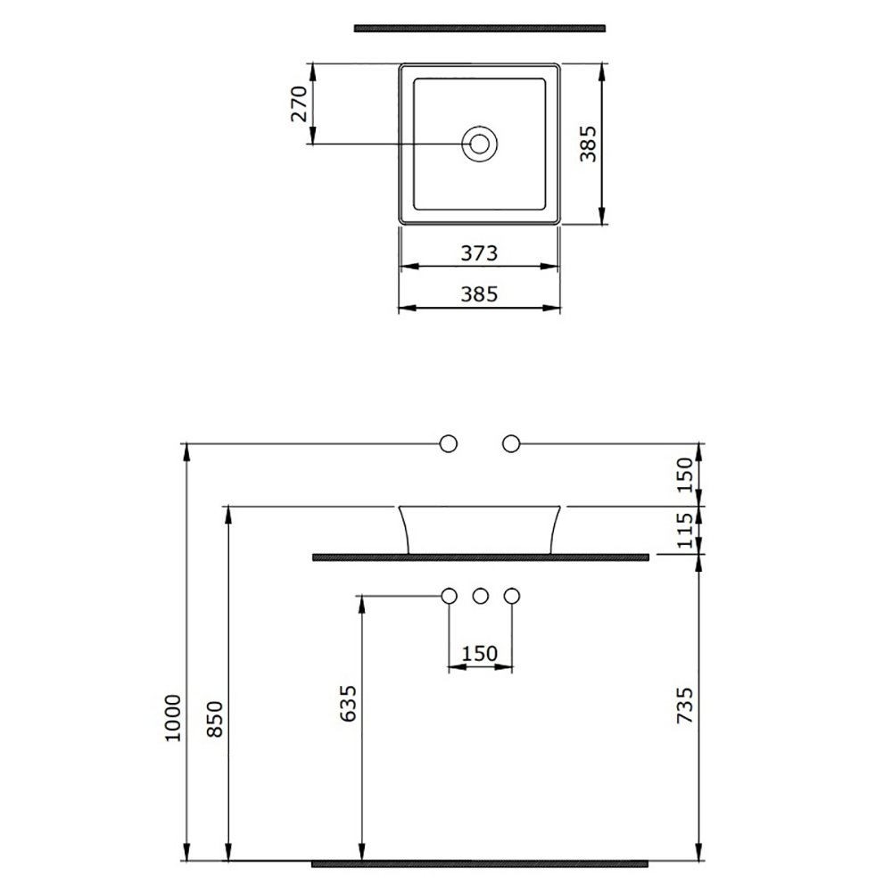 Раковина Berges Ego SL 181020 накладная, 38x38 см, цвет антрацит матовый - фото 1