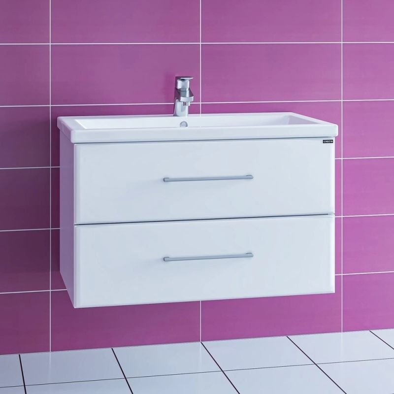 Мебель для ванной Санта Омега 80 подвесная, с ящиками, цвет белый - фото 1