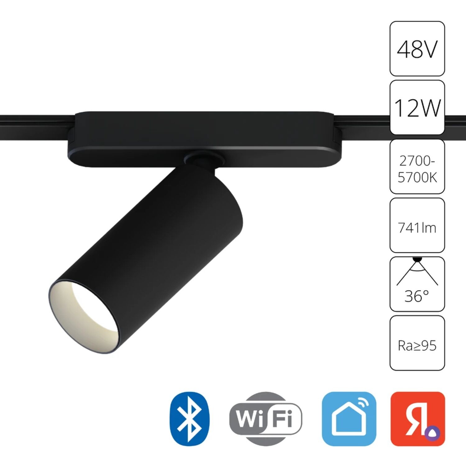 Магнитный трековый светильник Arte Lamp Rapid A2958PL-1BK, арматура черный 